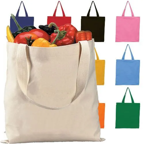 12 ct High Quality Promotional 100% Canvas Tote Bags - By Dozen