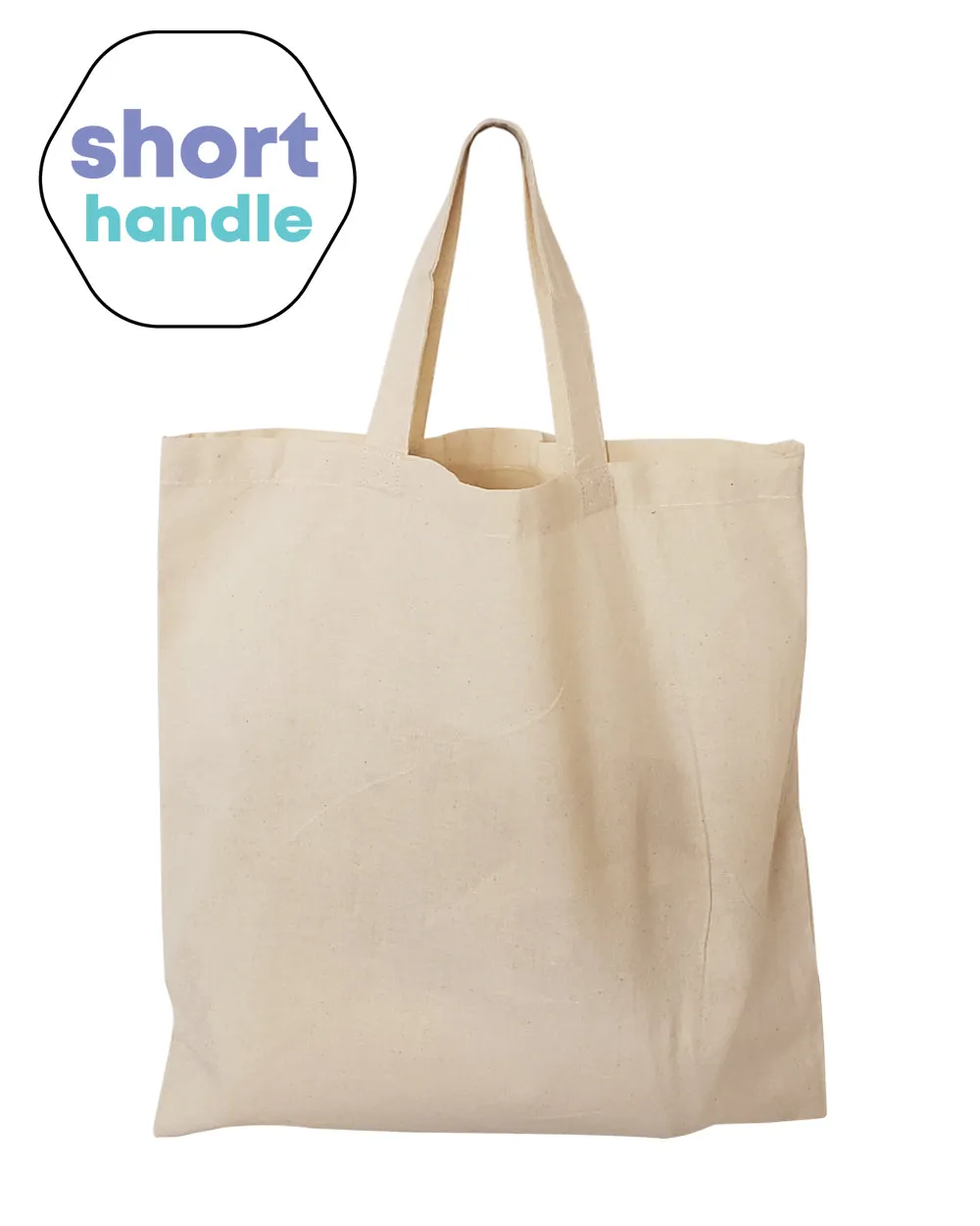 12 ct Short Handle 15" 100% Cotton Tote Bags / Document Holder Totes - By Dozen