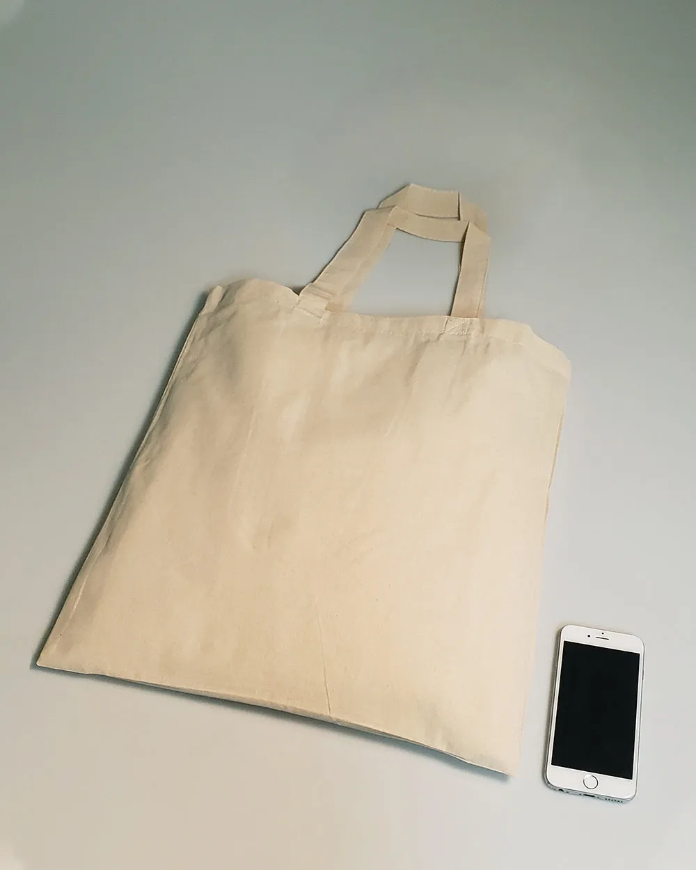 12 ct Short Handle 15" 100% Cotton Tote Bags / Document Holder Totes - By Dozen