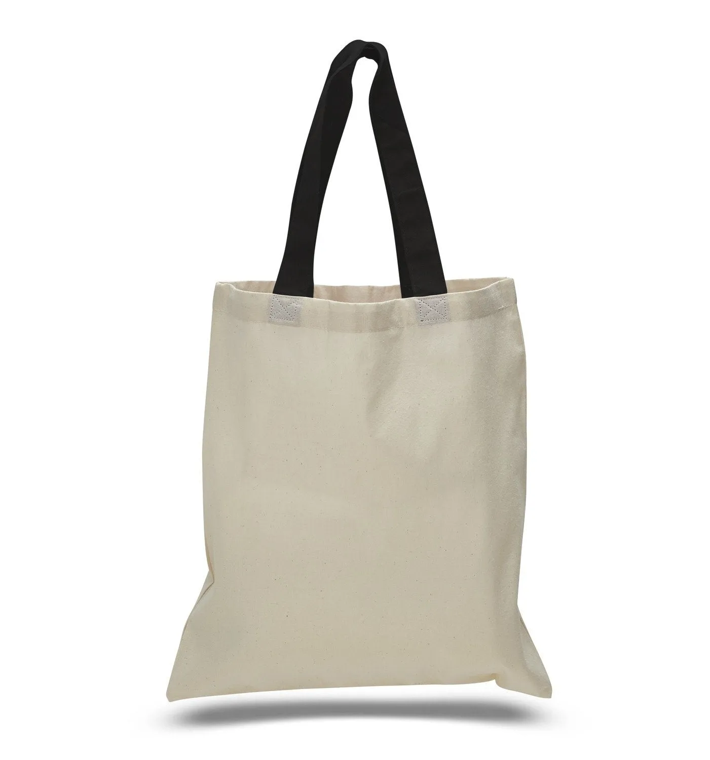 12 ct Wholesale Tote Bags With Color Handles 100% Cotton - By Dozen