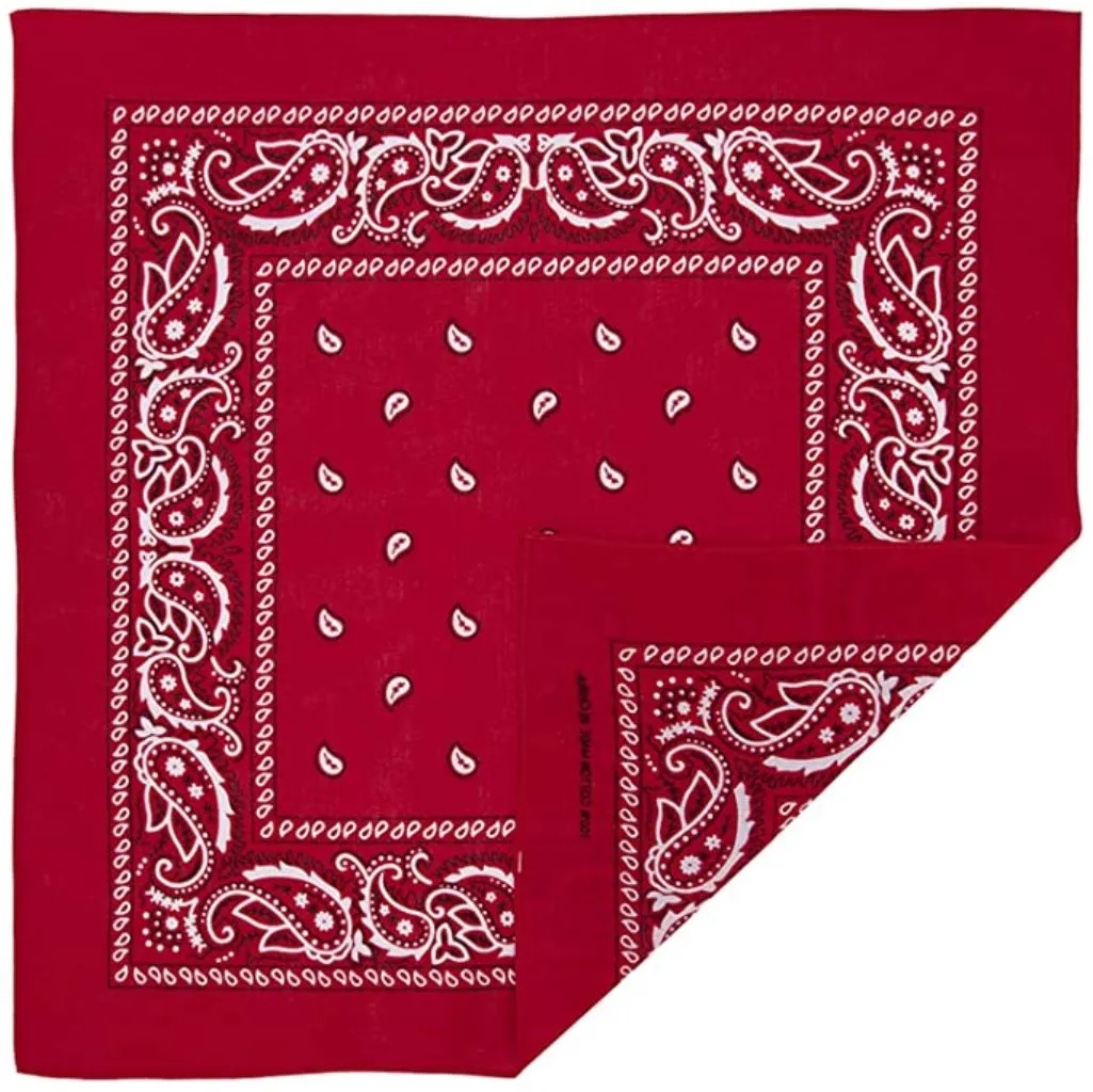 120 ct 100% Cotton Paisley Bandana - Pack of 120