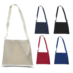 144 ct Small Messenger Canvas Tote Bag with Long Straps - By Case