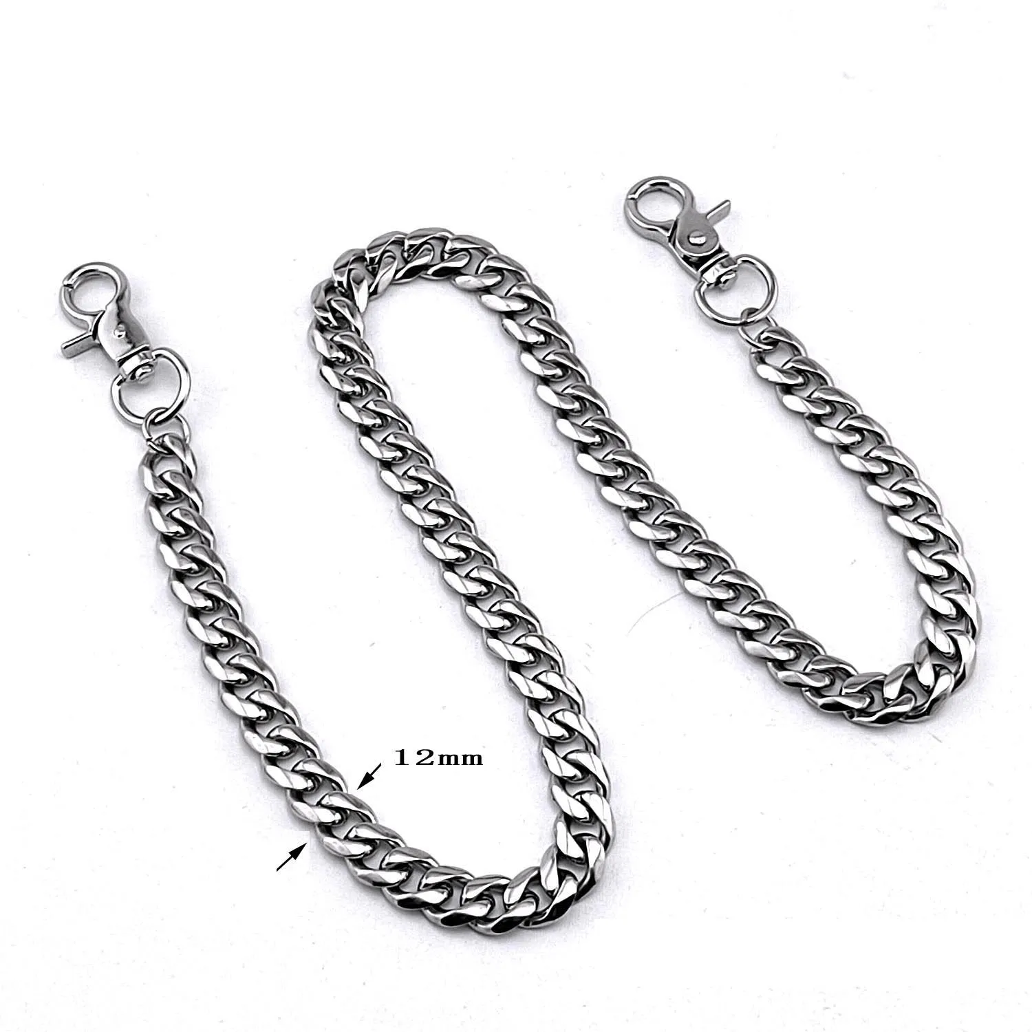 16'' SOLID STAINLESS STEEL BIKER SILVER WALLET CHAIN LONG PANTS CHAIN jeans chain jean chain FOR MEN