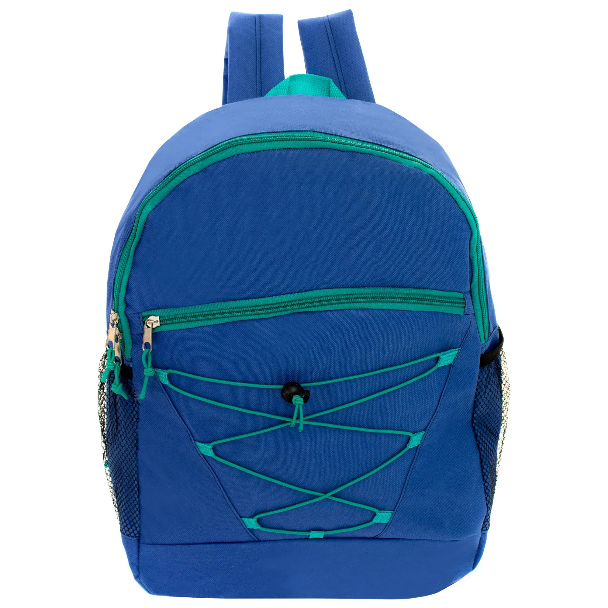 17" Bungee Bulk Backpacks in 6 Assorted Colors - Wholesale Case of 24