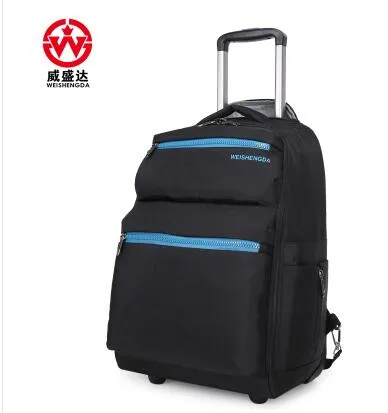 20 Inch Waterproof Travel Trolley Backpack Large Capacity Luggage Wheeled Backpacks Carry-On Bags