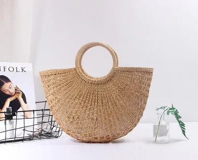 2017 New High Quality Tassel Rattan Bag Beach Bag Straw Totes Bag Bucket Summer Bags With Tassels