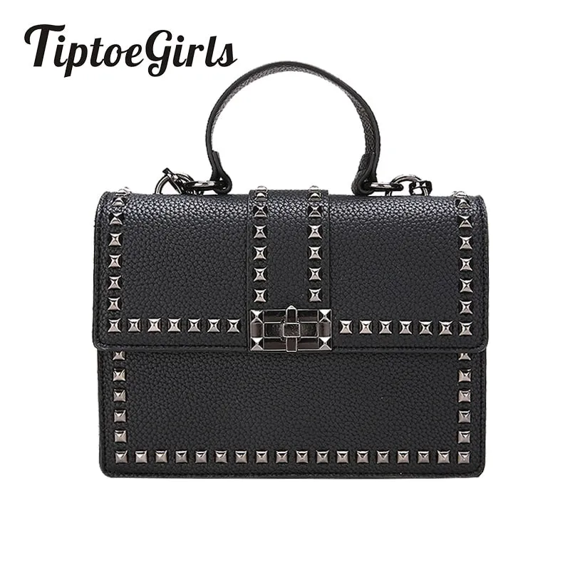 2018 Brand Women Bags Luxury Handbags Women Messenger Bags Cover Rivet Bag Girls Fashion Shoulder