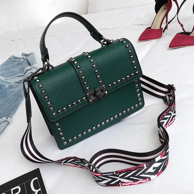 2018 Brand Women Bags Luxury Handbags Women Messenger Bags Cover Rivet Bag Girls Fashion Shoulder