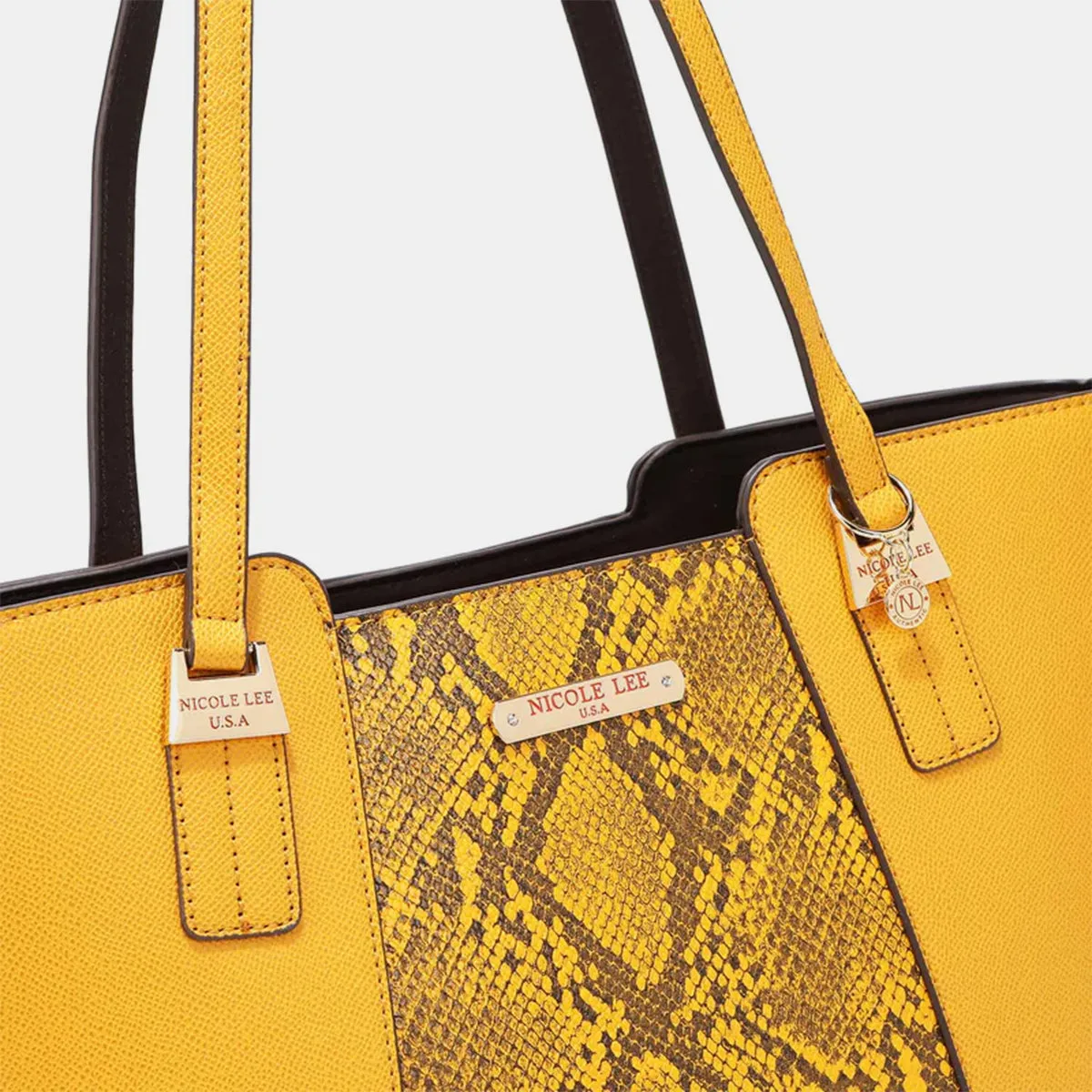 3-Piece Snake Print Handbag Set