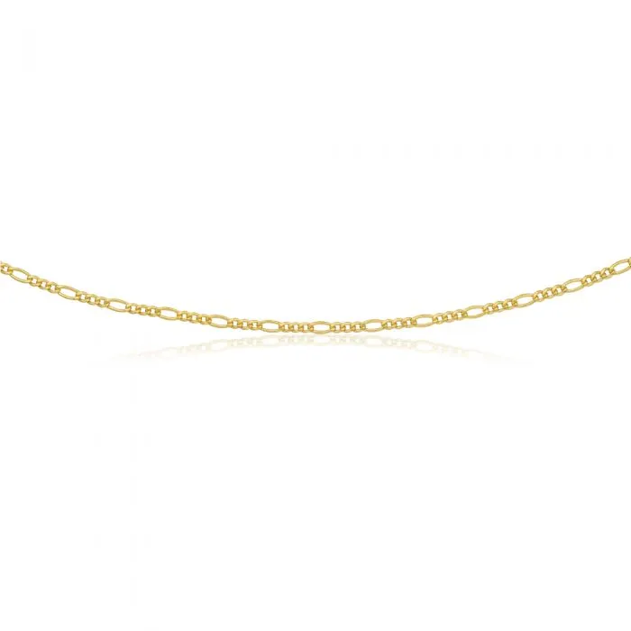 9ct Gold Filled Figaro 55cm Chain 80 Gauge