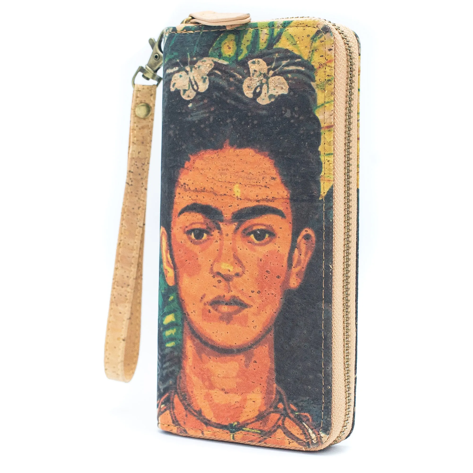 Abstract Frida Art Cork Zipper Wallet- BAG-2076