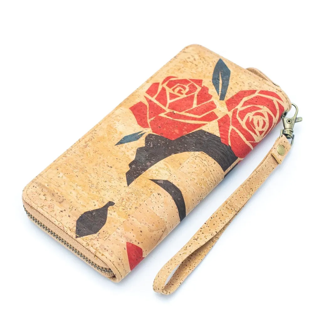 Abstract Frida Art Cork Zipper Wallet- BAG-2076