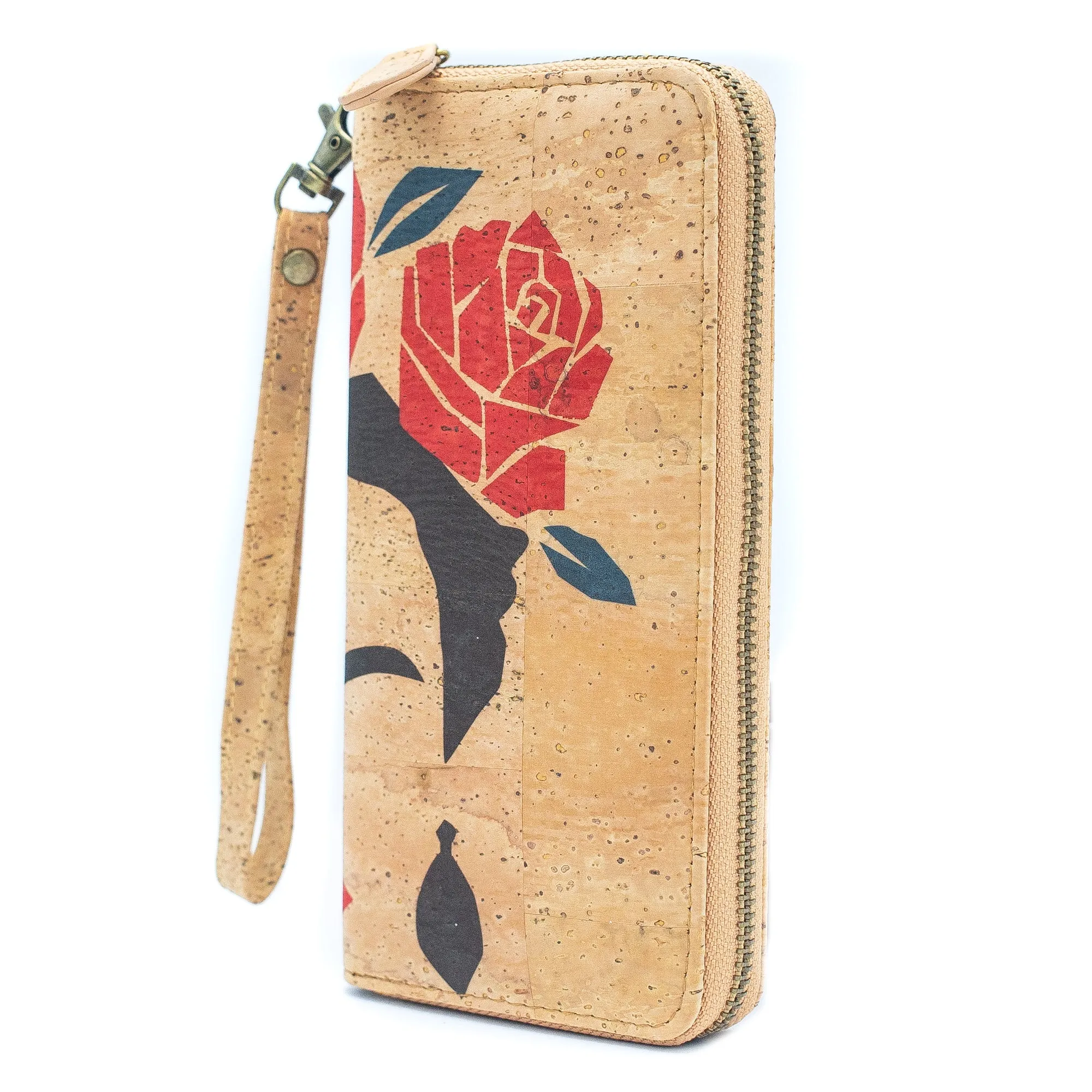 Abstract Frida Art Cork Zipper Wallet- BAG-2076