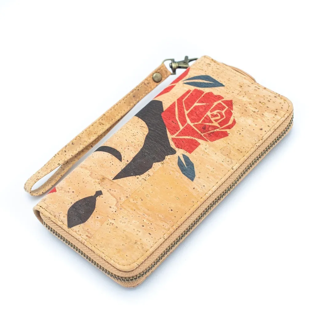 Abstract Frida Art Cork Zipper Wallet- BAG-2076