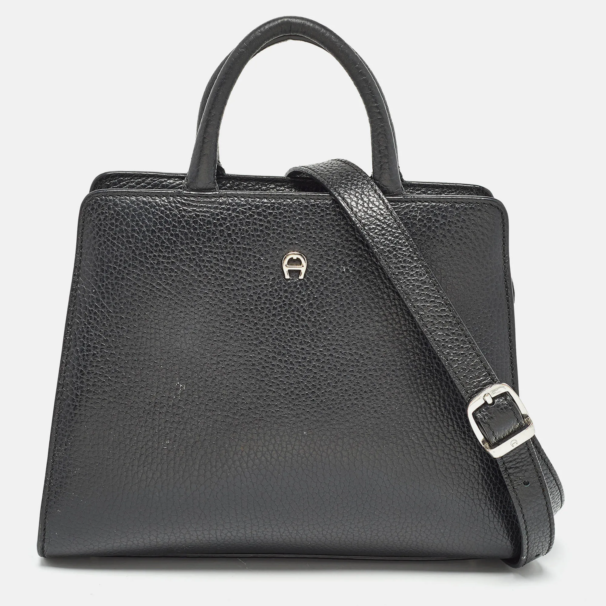 AIGNER Black Leather Small Cybill Tote