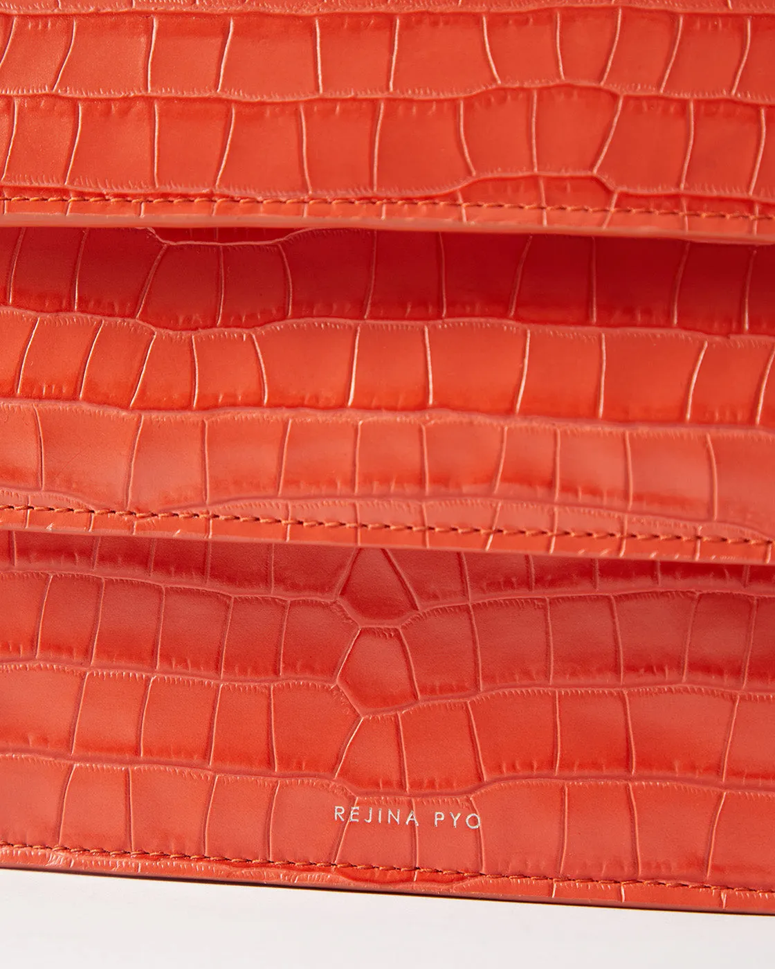 Ana Bag Leather Emboss Croc Orange