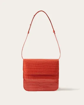 Ana Bag Leather Emboss Croc Orange