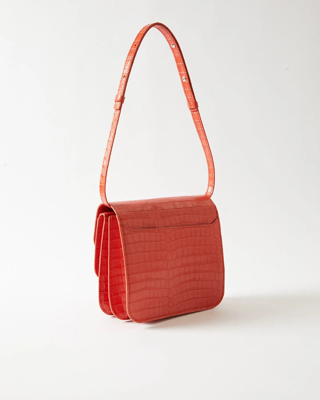 Ana Bag Leather Emboss Croc Orange