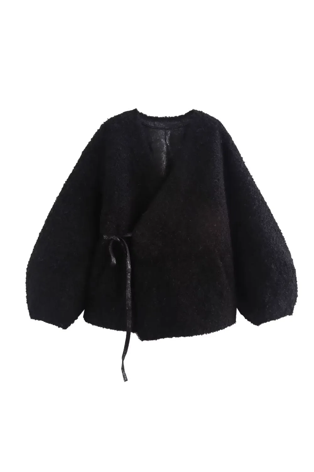 'Annabelle' Shearling Collar Belted Coat