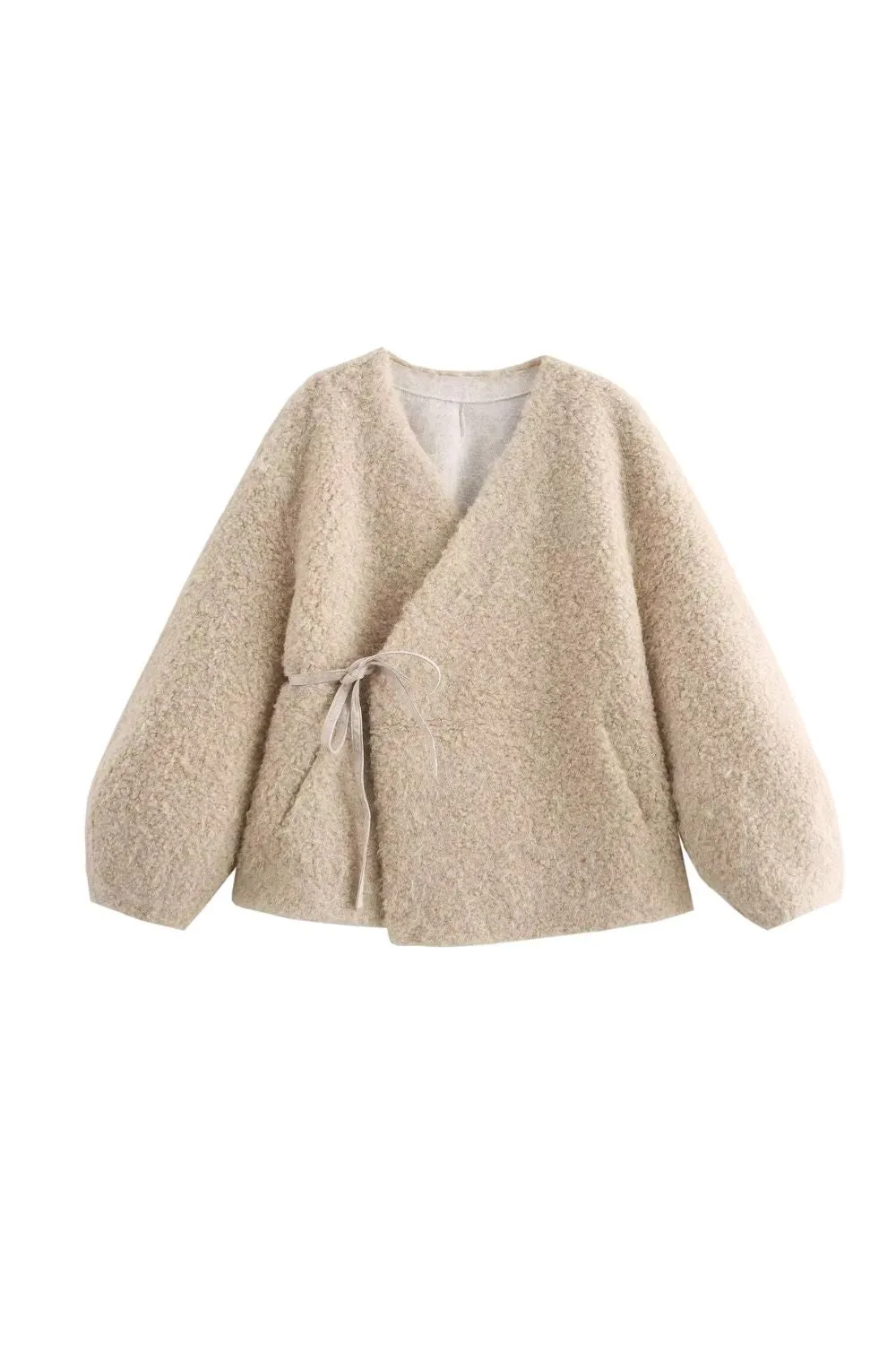 'Annabelle' Shearling Collar Belted Coat