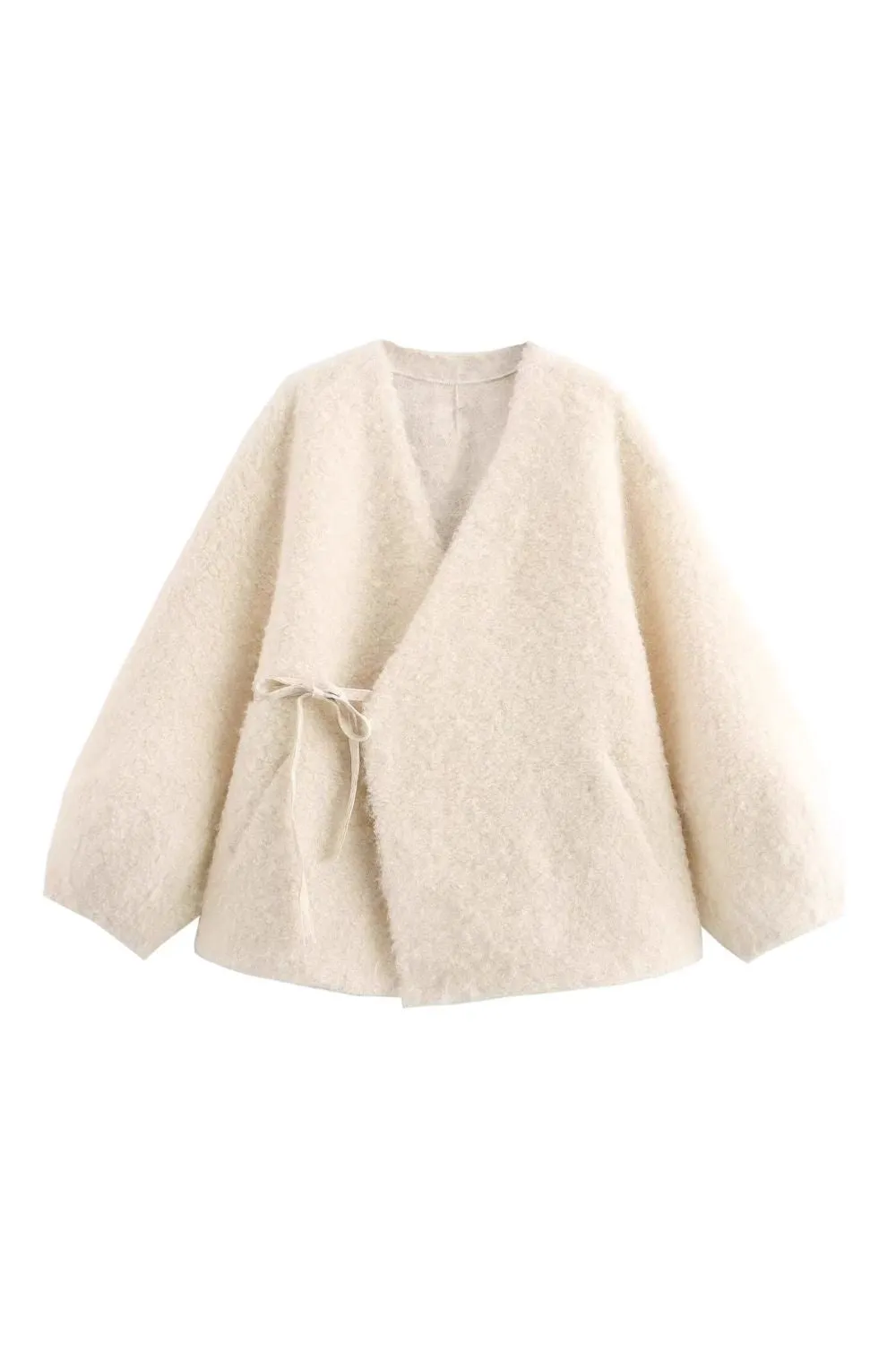 'Annabelle' Shearling Collar Belted Coat