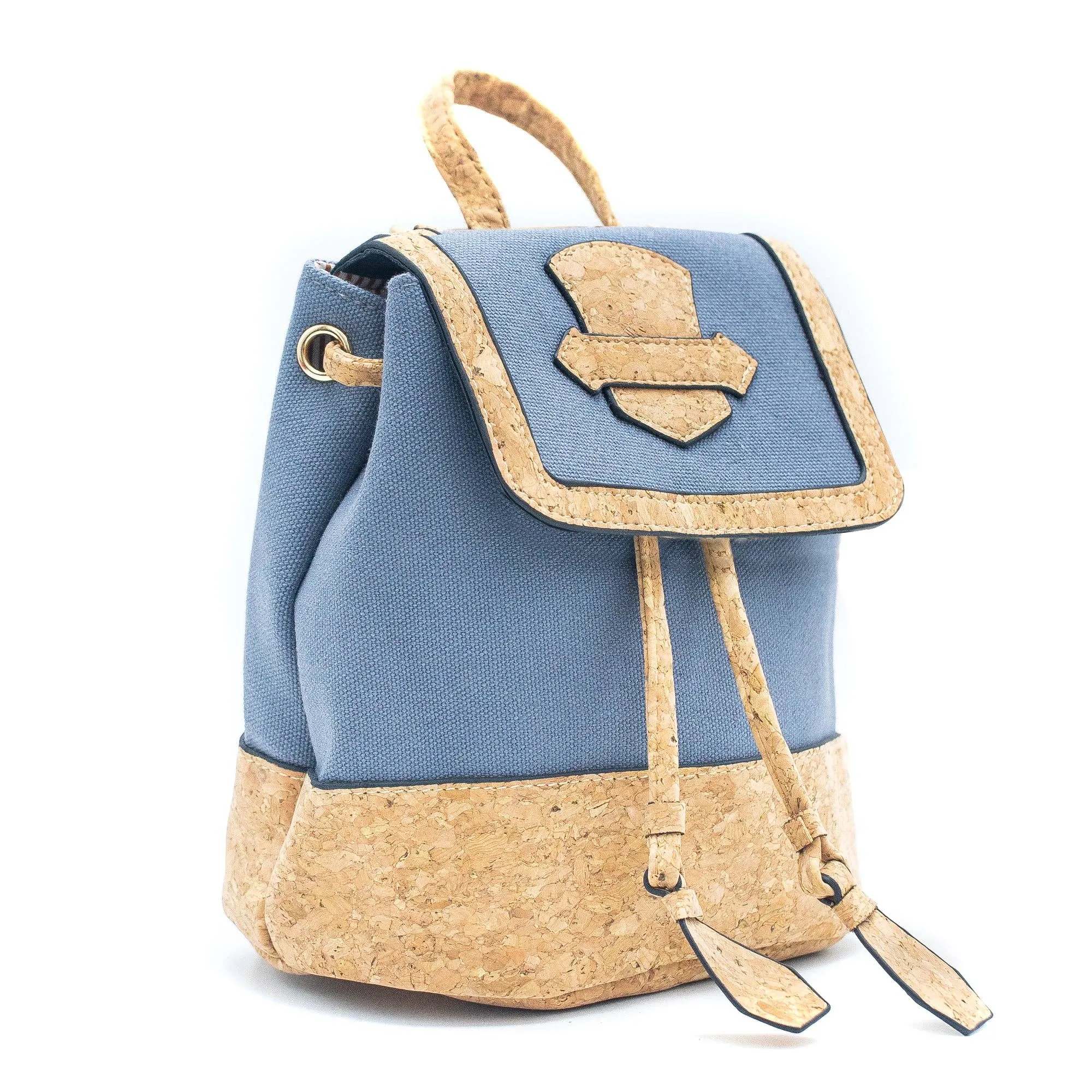 Azure Chic Cork and Cotton Backpack- BAG-2078