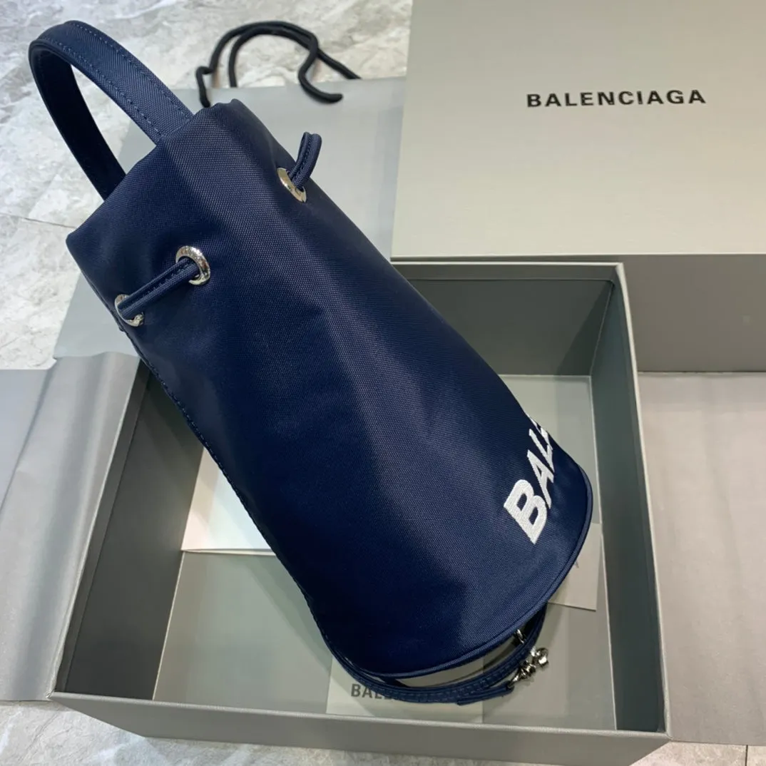 Balen Le Cagole Medium Bucket Bag In Dark Blue, For Women,  Bags 17.6in/45cm