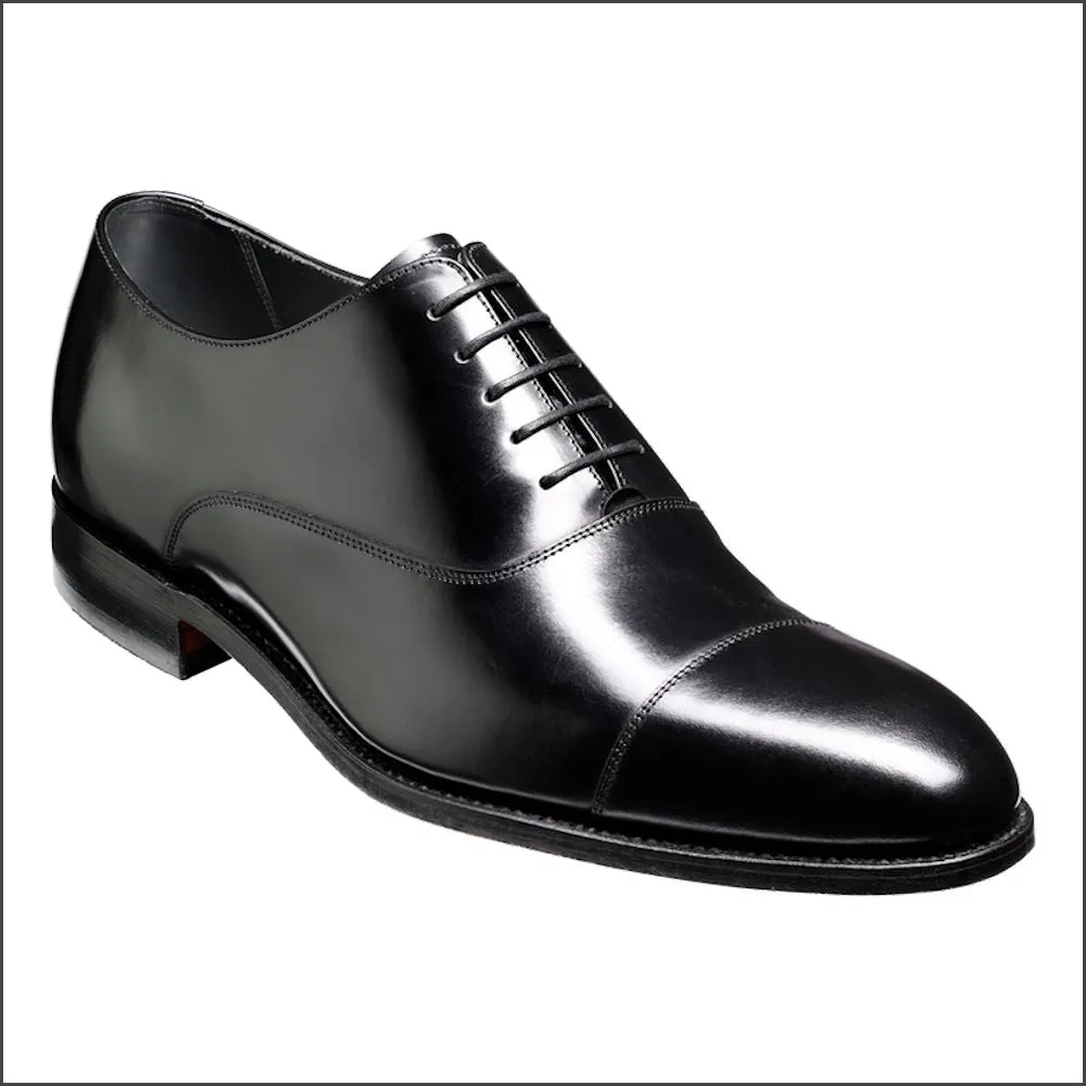 Barker Winsford Black Polish Oxford Toe Cap--