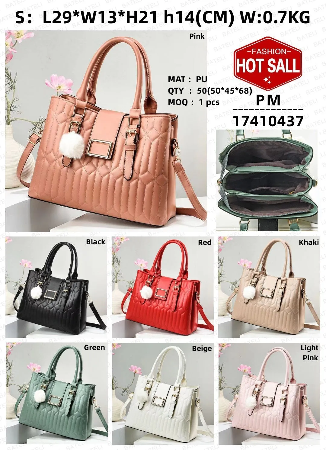 Black Ladies Handbags 8820-1