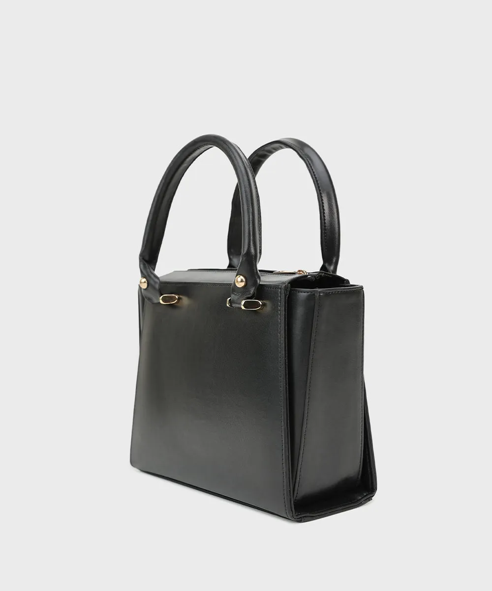 Black Top Handle Bag