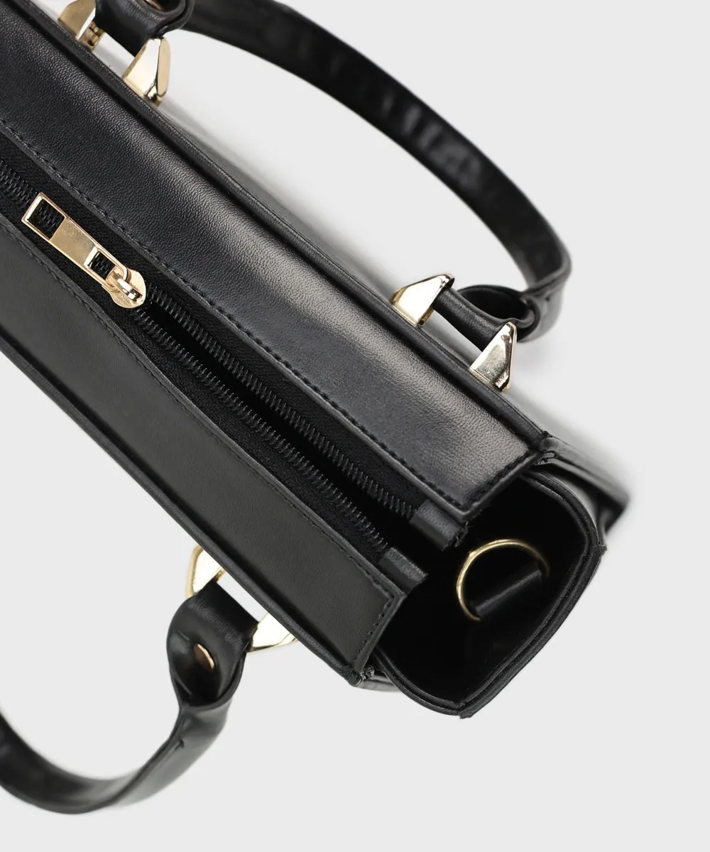 Black Top Handle Bag