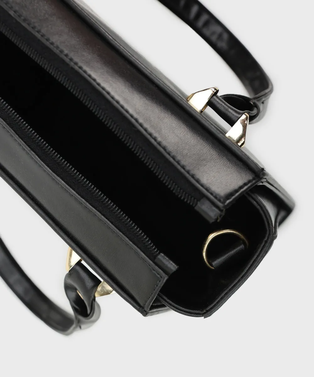 Black Top Handle Bag