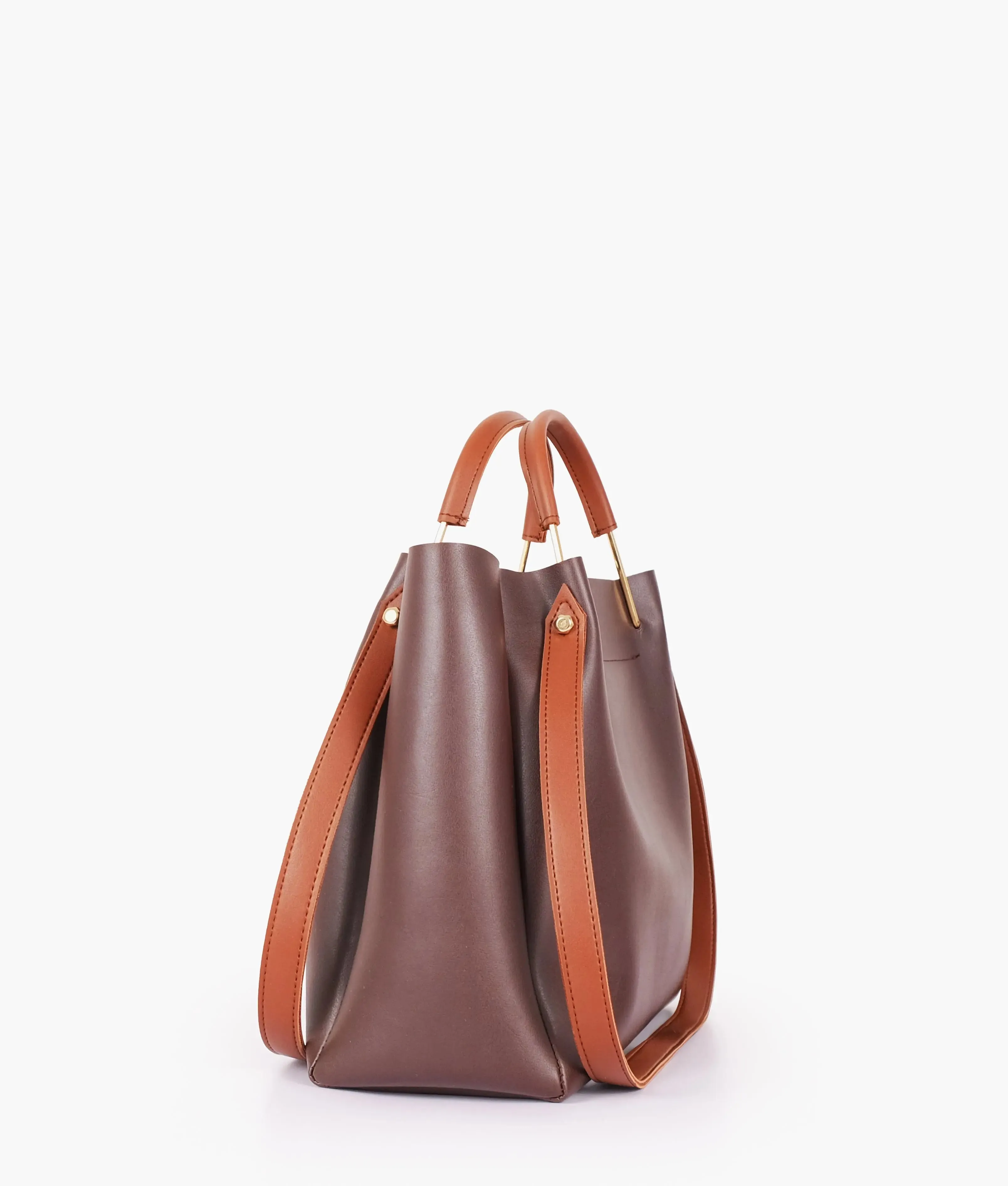 Brown 2 in 1 Ladies Tote Bag 8850-12