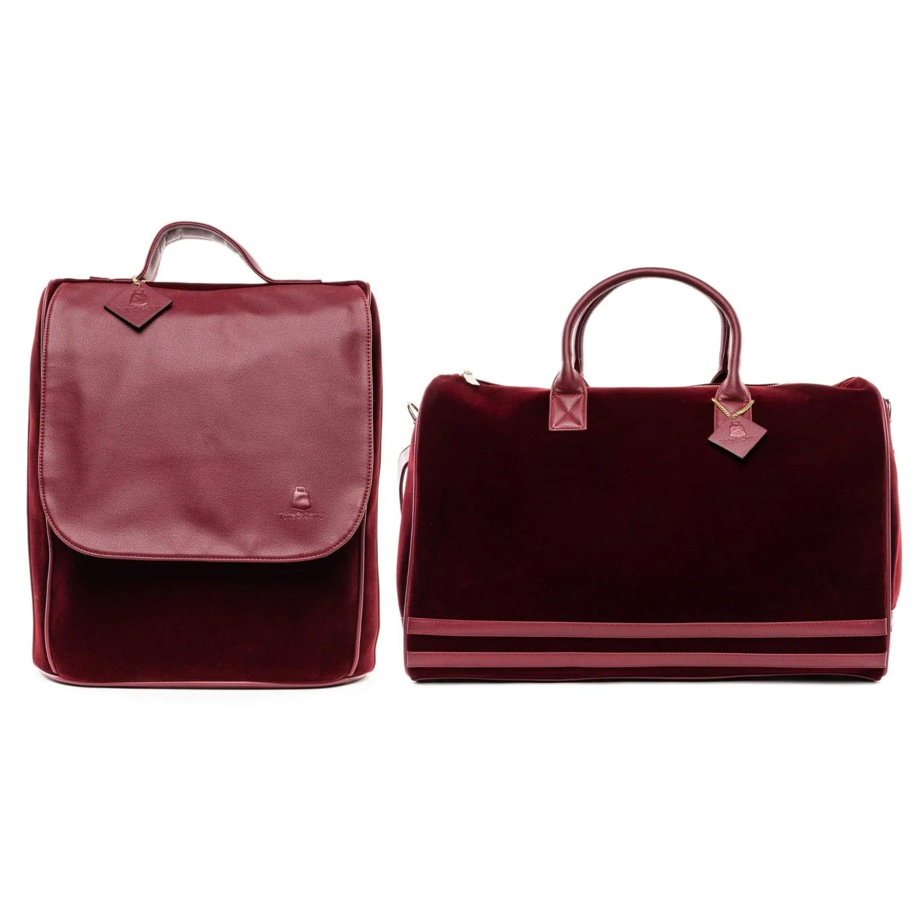 Burgundy Velvet Travel Set