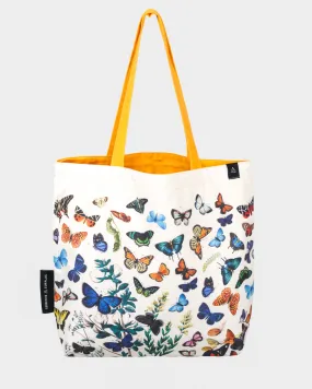 Butterfly Garden Canvas Shoulder Tote