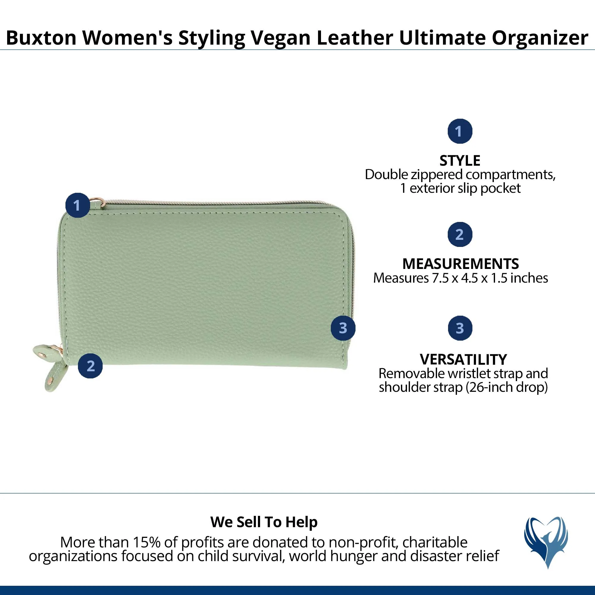 Buxton Women's Styling Vegan Leather Ultimate Organizer