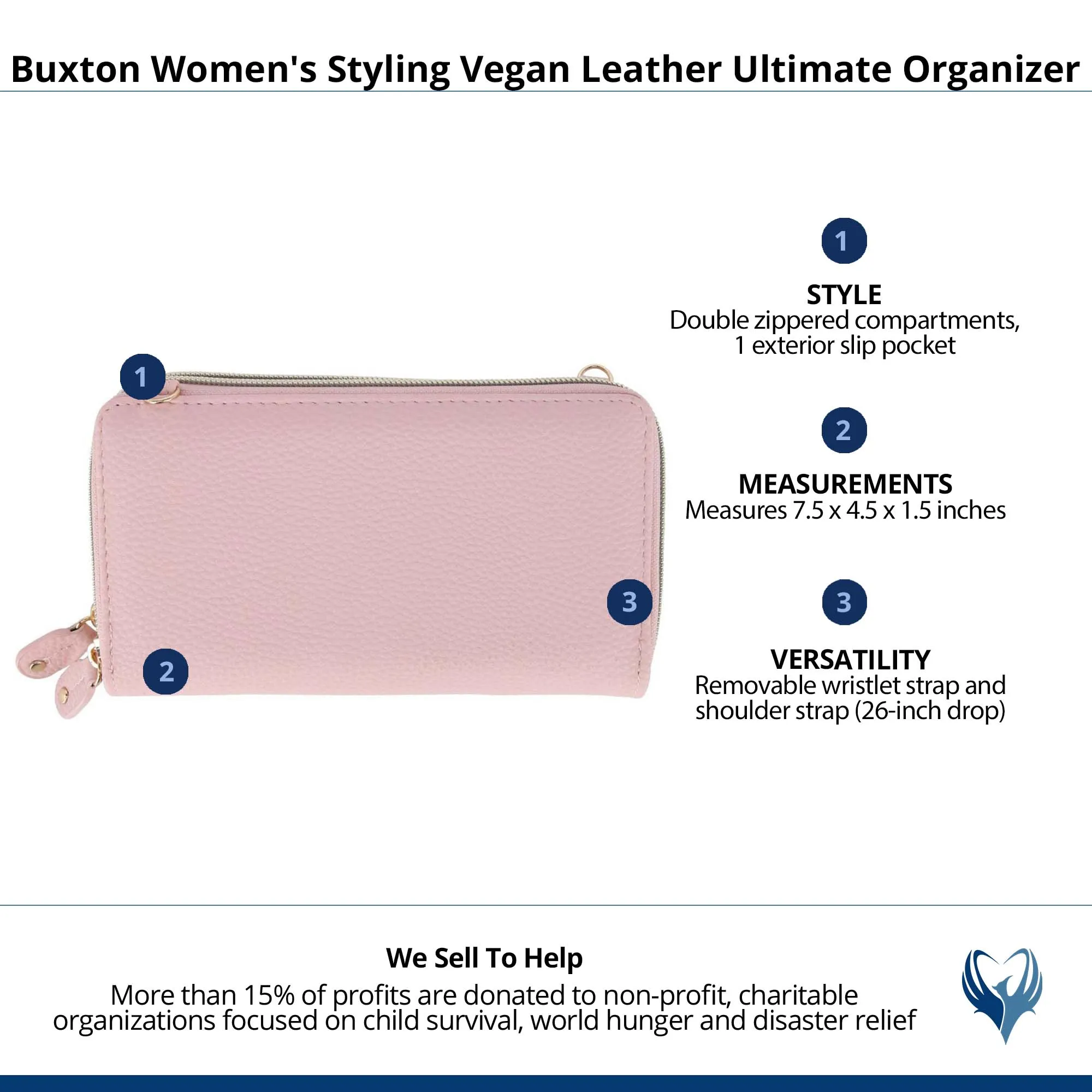 Buxton Women's Styling Vegan Leather Ultimate Organizer