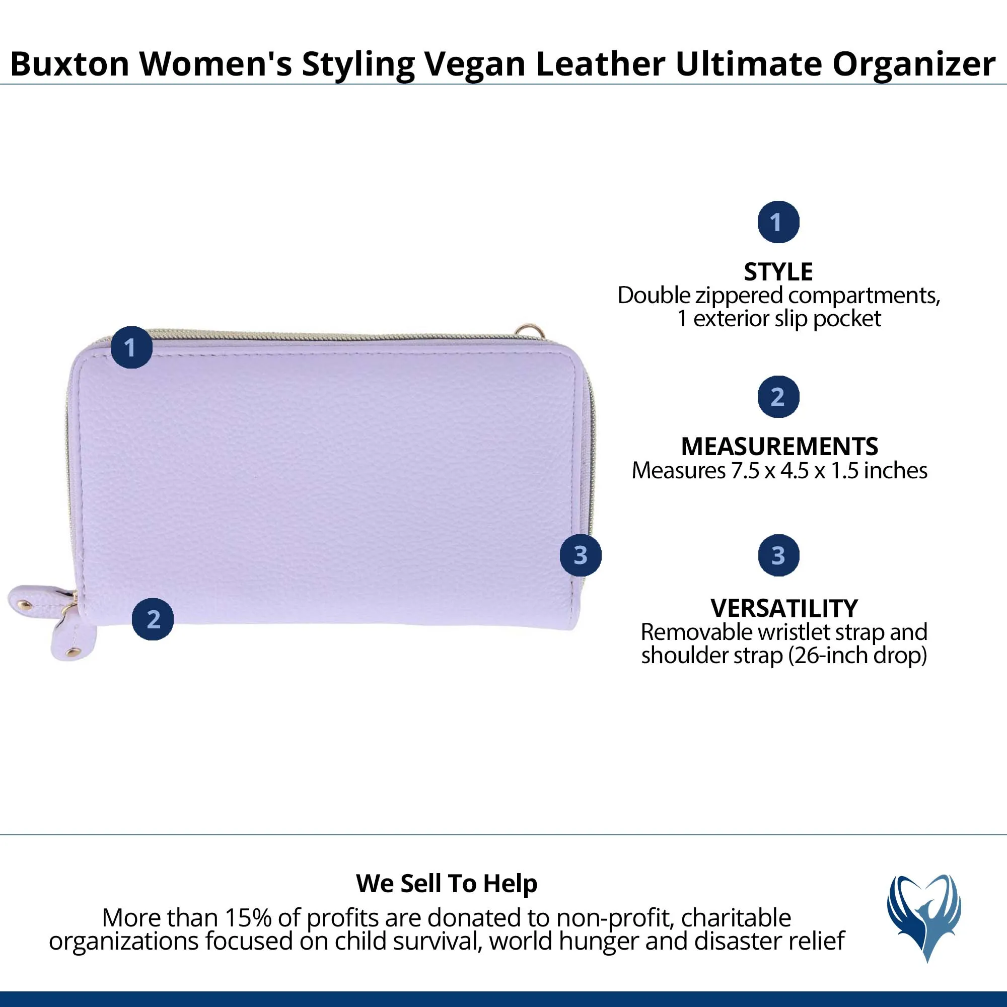 Buxton Women's Styling Vegan Leather Ultimate Organizer