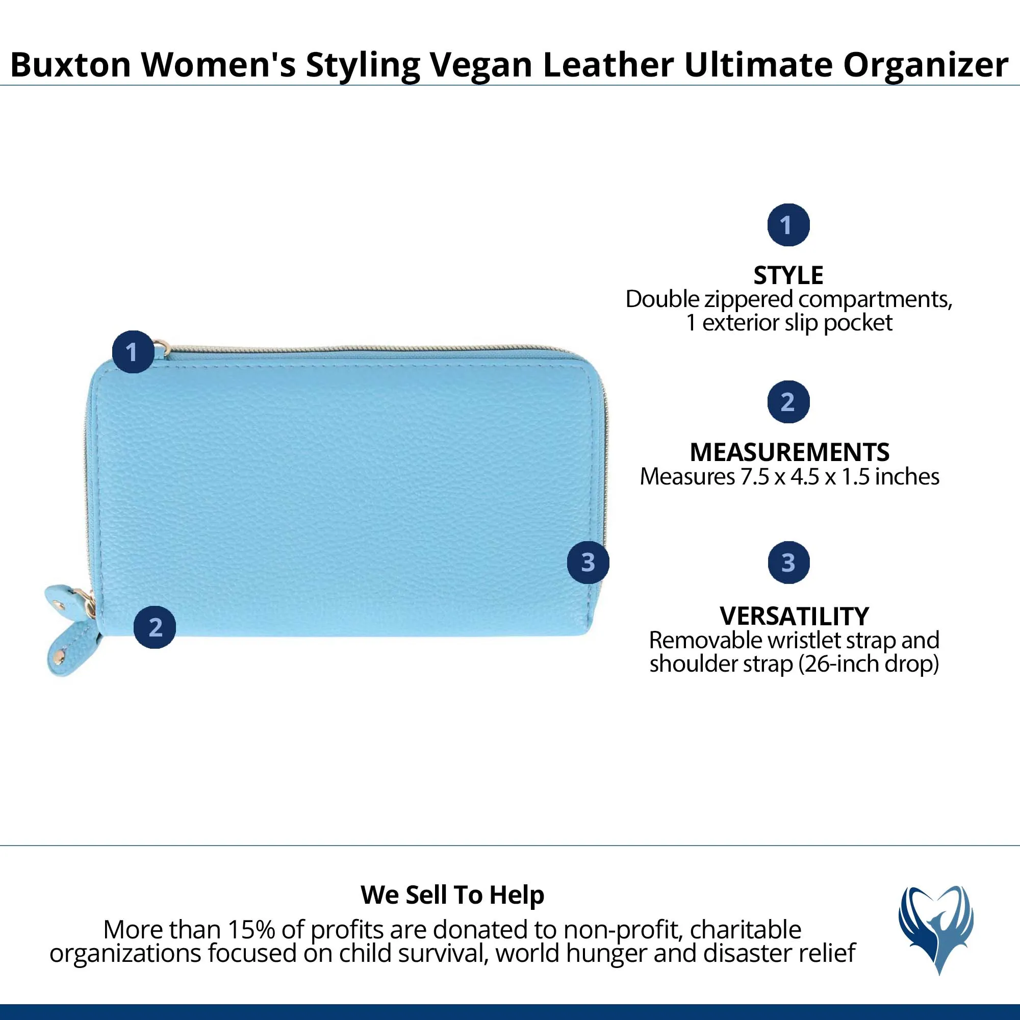 Buxton Women's Styling Vegan Leather Ultimate Organizer