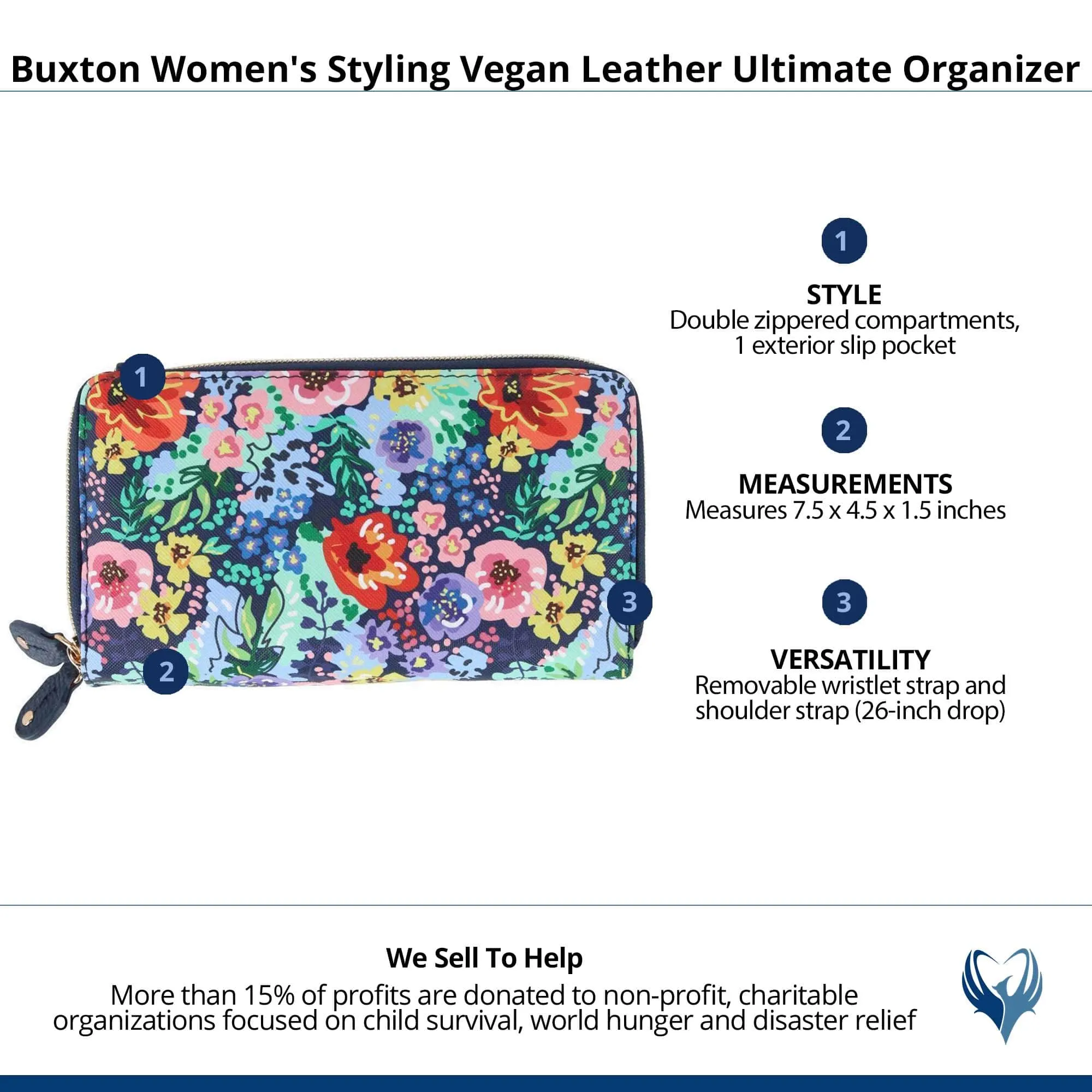 Buxton Women's Styling Vegan Leather Ultimate Organizer