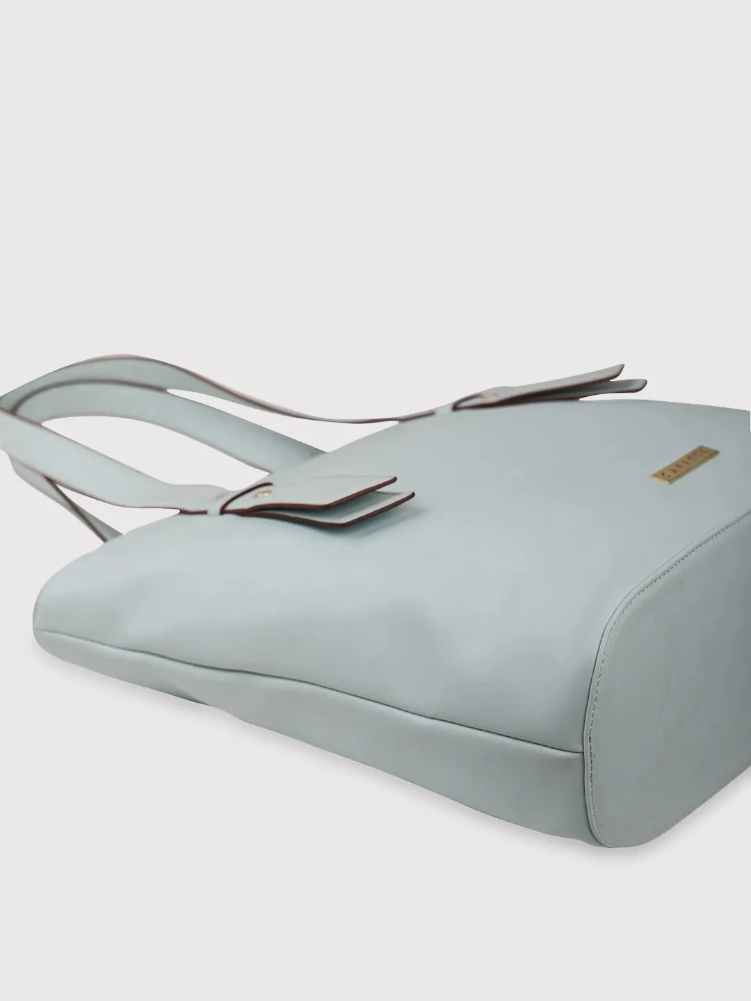 Caprese Amelia Tote Medium Solid Women'S Office Handbag Powder Blue