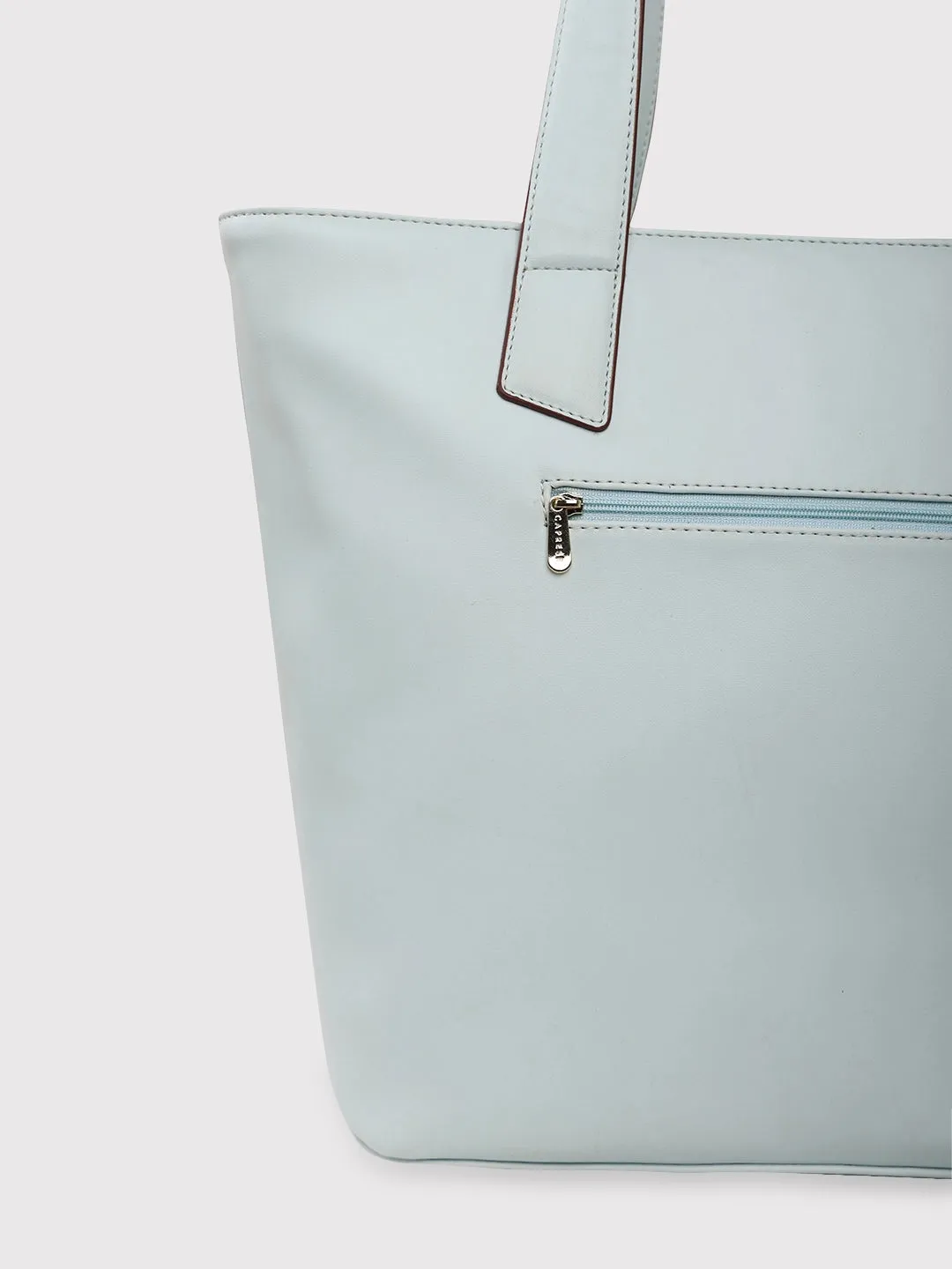 Caprese Amelia Tote Medium Solid Women'S Office Handbag Powder Blue