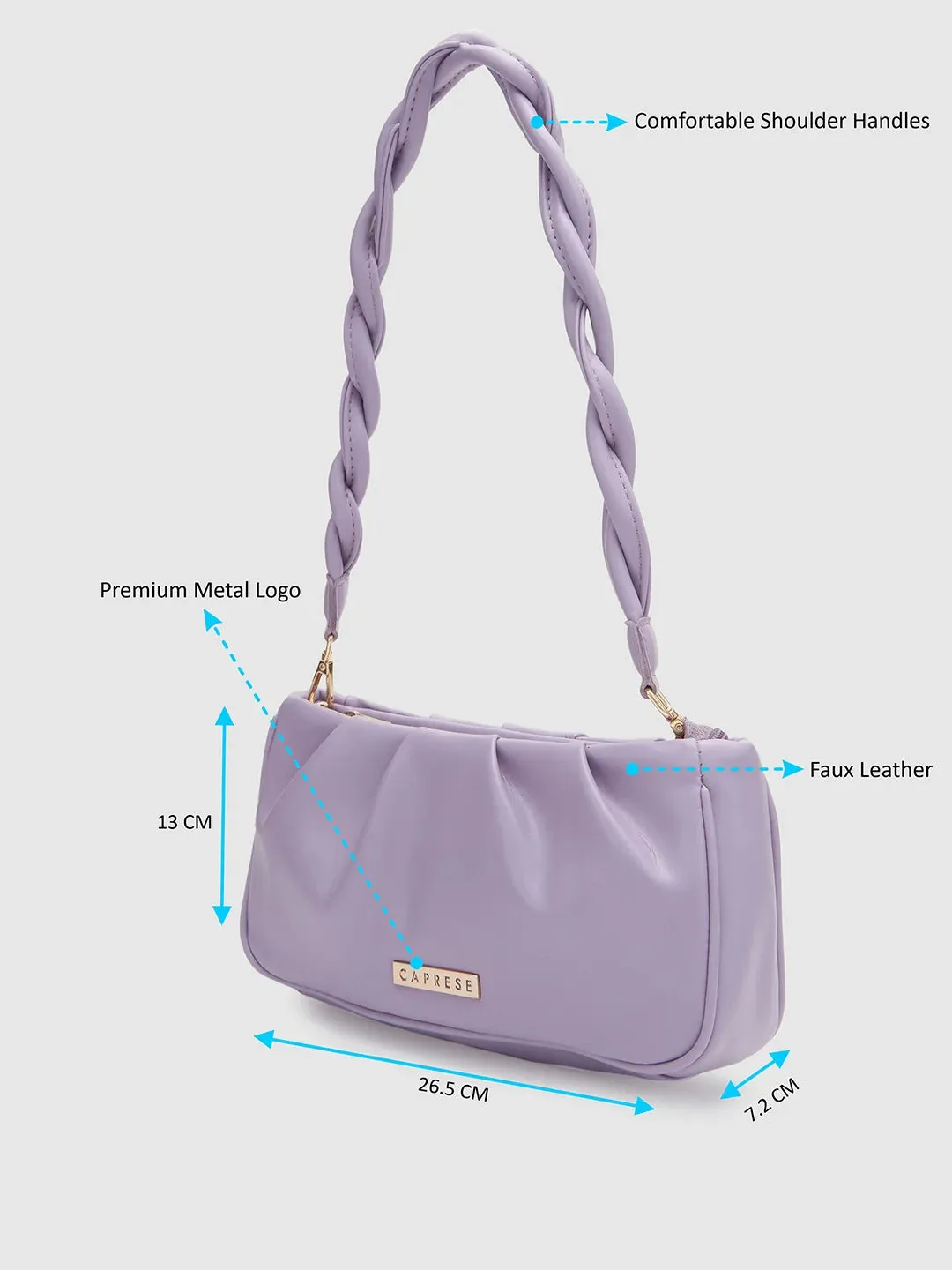 Caprese Emily In Paris Solid Medium Sling Handbag Lilac