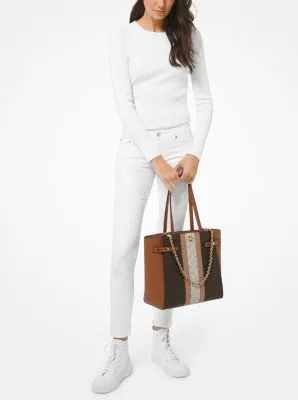 Carmen Large Color-Block Logo Tote Bag