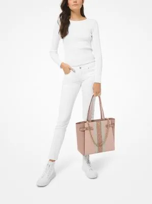 Carmen Large Color-Block Logo Tote Bag