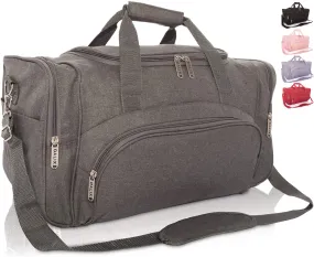 DLXSports™ 20" Stylish Duffel Gym Travel Bag - Overnight Duffle - Black, Gray