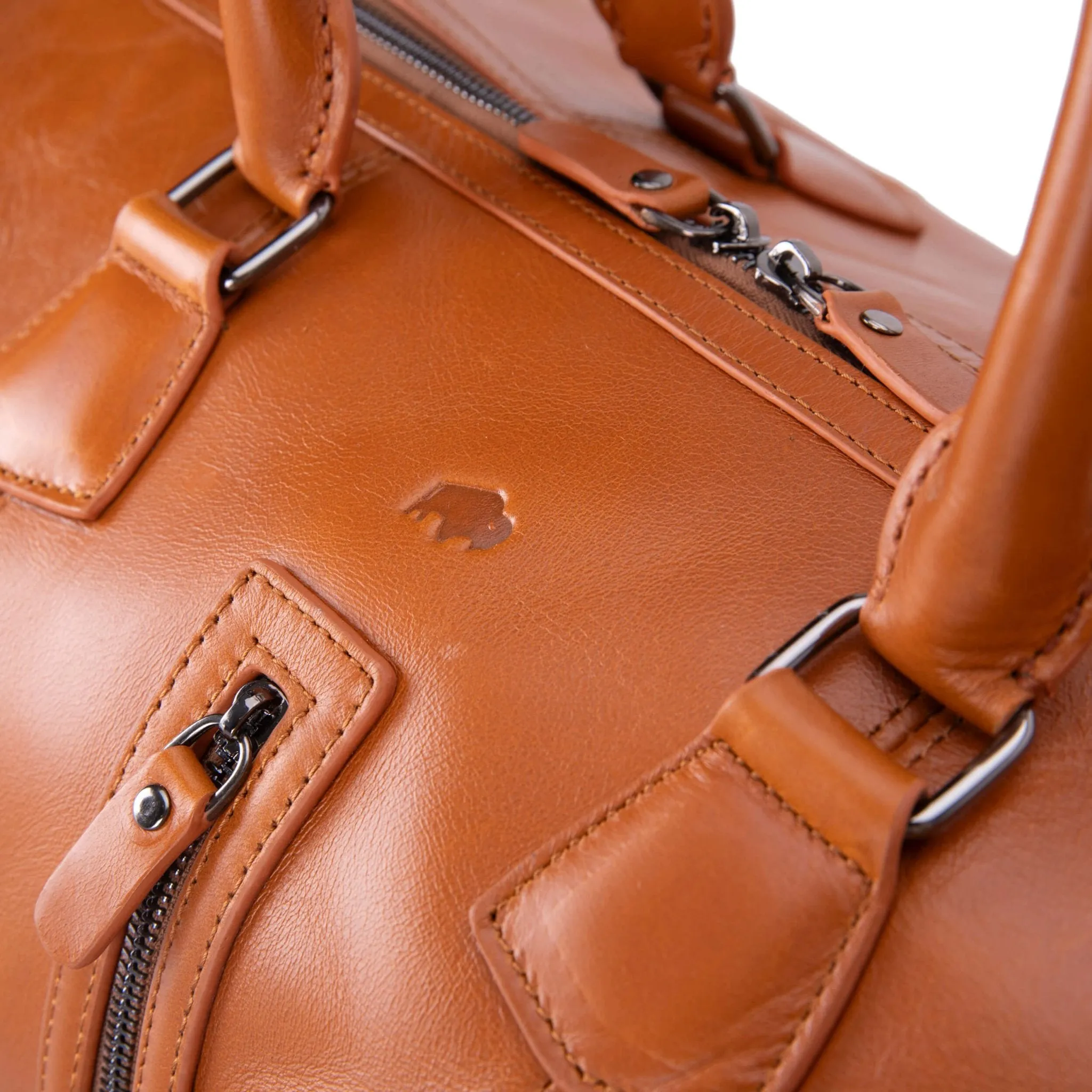 Dolly Leather Weekender Bag, Burnished Tan