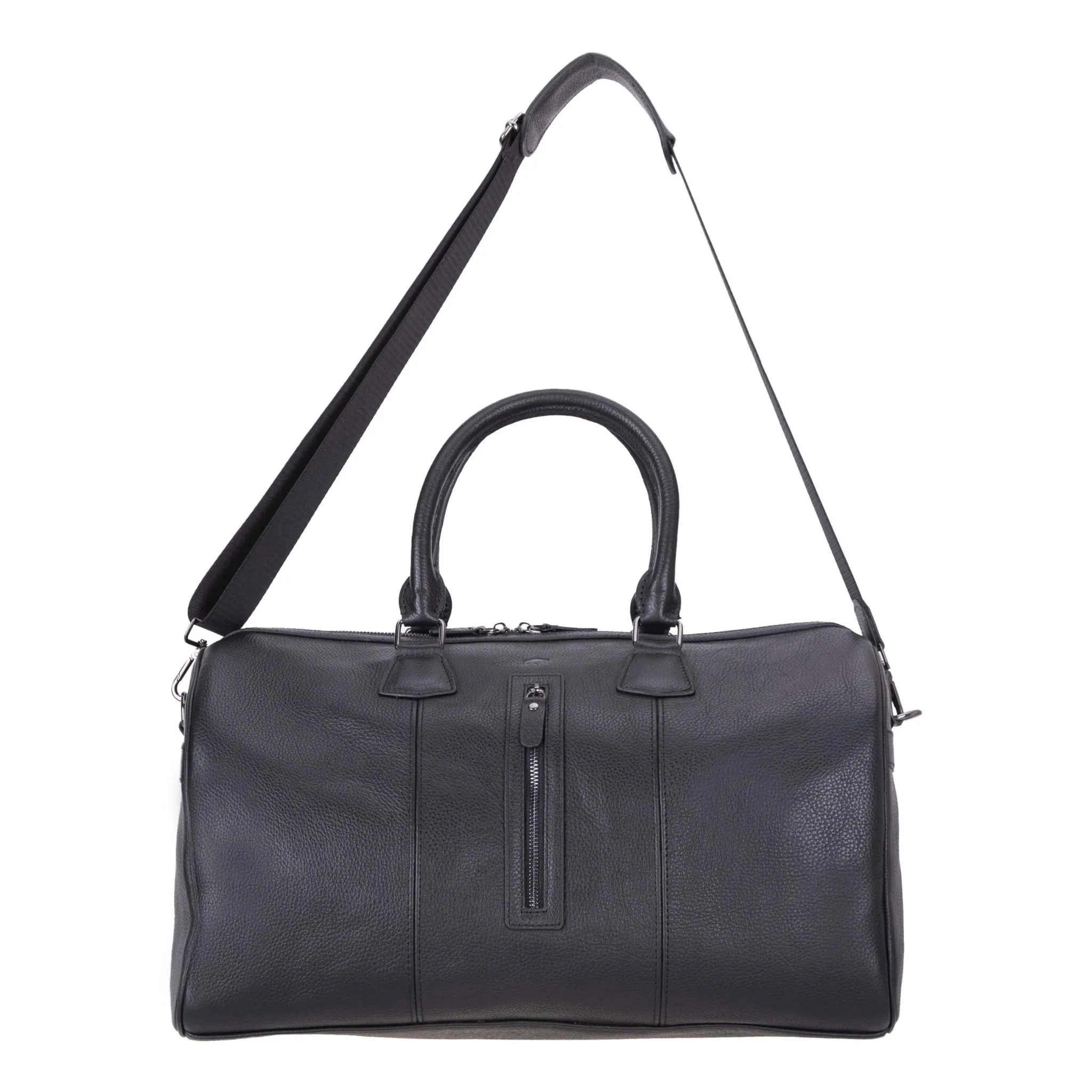 Dolly Leather Weekender Bag, Pebble Black