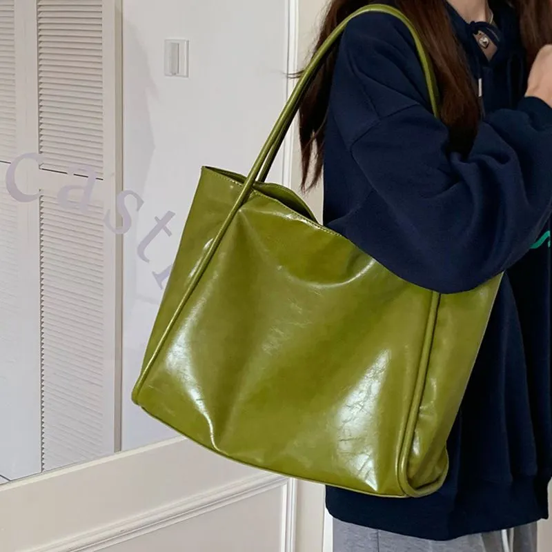 Durable Large Faux Leather Tote Bag