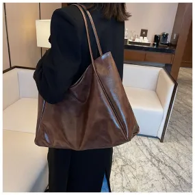 Durable Large Faux Leather Tote Bag